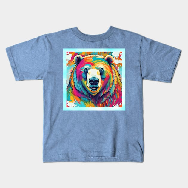 rainbow bear Kids T-Shirt by poupoune